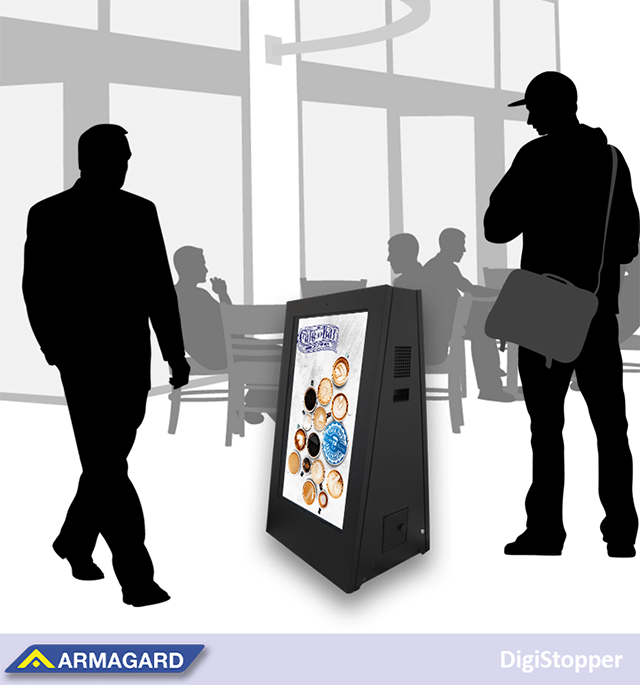 battery powered digital signage with security features