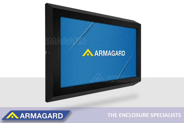 Armagard's TV enclosure for behavioural health with anti-ligature top