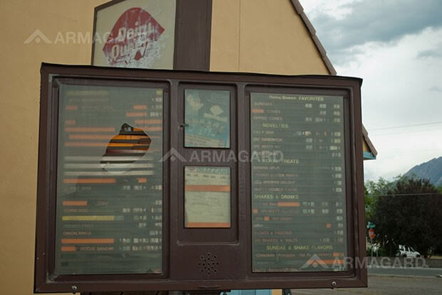 Poorly maintained drive thru menu boards