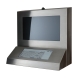 Right facing view of ATEX PC workstation enclosure with integrated touchpad keyboard