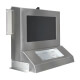 Right-facing view of the ATEX PC workstation with membrane keyboard, and mounting brackets