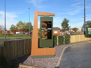 drive thru digital signage at a drive thru