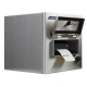 Closed with open flap, left facing desktop thermal printer cabinet