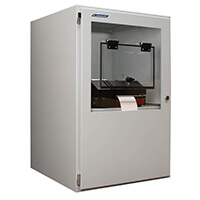 Armagard mild-steel floor standing printer enclosure for Zebra printer