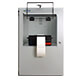 Floor standing printer enclosure for Zebra printers with printouts coming out of the lockable label window