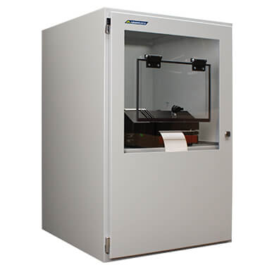 Floor standing printer enclosure for Zebra printer with IP54 rating