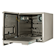 Armgard heated printer enclosure for Zebra printer with open enclosure door
