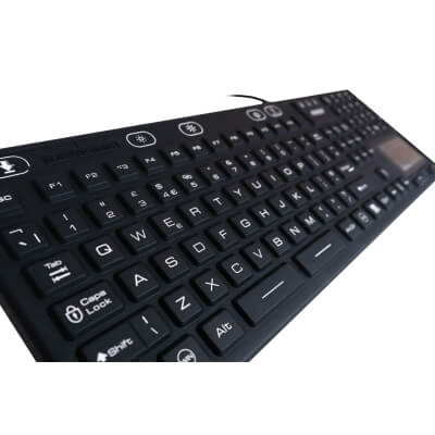 Moisture and dust-resistant hygienic PC keyboard from Armagard