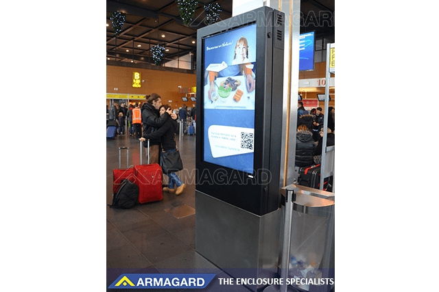 Armagard weatherproof airport digital signage totem