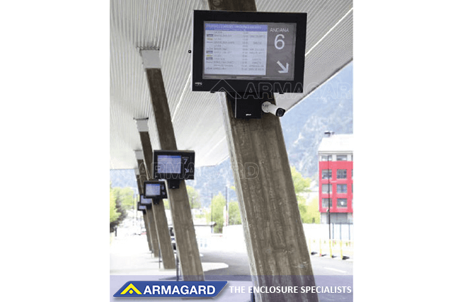 Armagard outdoor train station digital signage totem for Network Rail