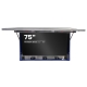 Open, front-facing 75" IP69K waterproof screen chassis with Hisense 75E6NT installed