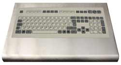 Stainless steel keyboard with integrated button mouse