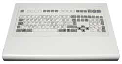 Powder coated keyboard with integrated button mouse