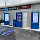 Three 55" Blue Monolith Totems Outdoor Digital Menu Boards for Greggs Drive-Through