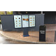 A 46" Grey Triple Totem for Samsung OH Outdoor Digital Menu Boards for Starbucks Drive-Through