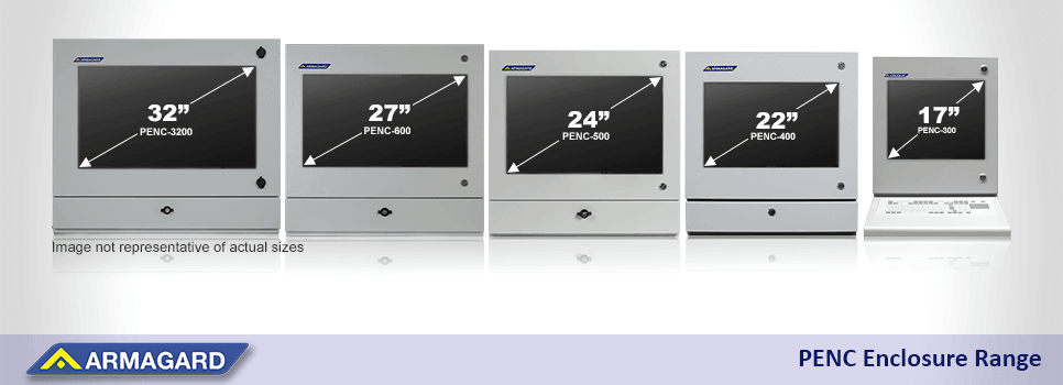 Sizes for Armagard's industrial computer enclosure range