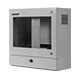 Industrial computer workstation left side view with closed doors