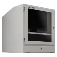 Industrial computer cabinet enclosure for reliable PC use in dusty environments