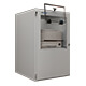 A printer enclosure with office laser printer and open retrieval window