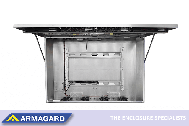 An open food manufacturing digital display enclosure, from Armagard