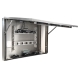 Open, left-facing food manufacturing digital signage cabinet