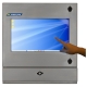 Closed and front facing waterproof touch screen PC enclosure