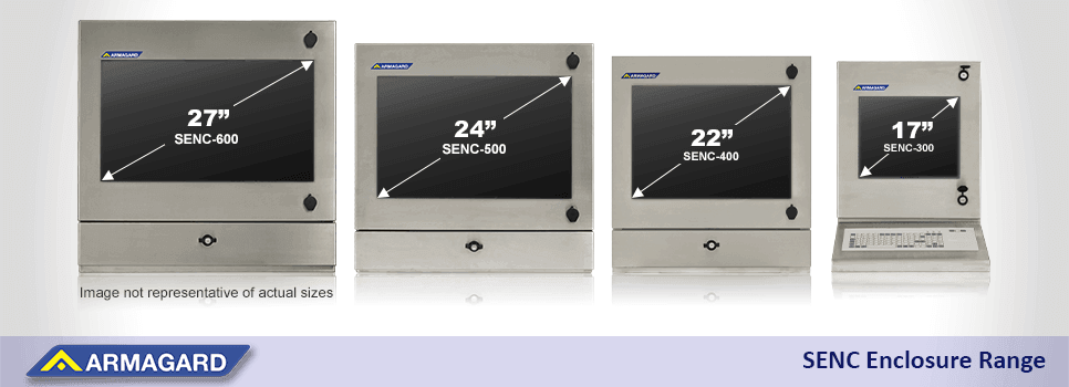 Sizes for Armagard's waterproof computer enclosure range