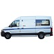 Side view of the Armagard van-side LED display 24" screen in a work van