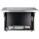 Open, front view of the waterproof monitor enclosure with 24" iiyama display installed