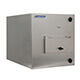 A closed Zebra ZT411 water resistant label printer enclosure made from 316 stainless steel