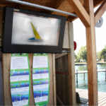 LCD enclosure used at a surfing-school