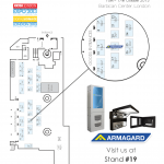 A diagram of how to find armagard at stand 19 of the Digital Signage London Expo