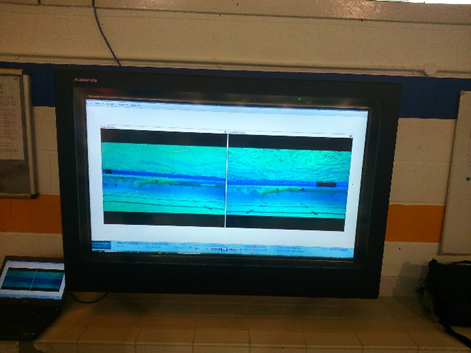 Poolside digital signage 