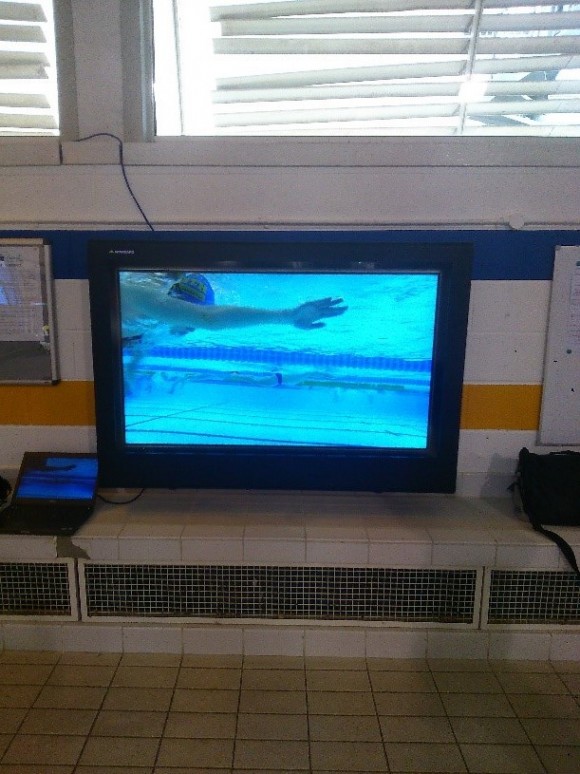 Poolside digital signage 