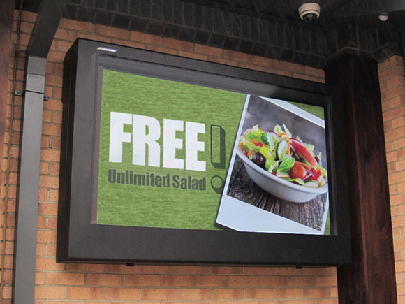 Outdoor digital signage deployed as a menu board