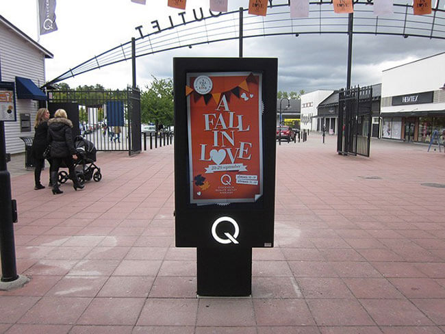 Outdoor Digital Signage in Use at a Shopping Complex