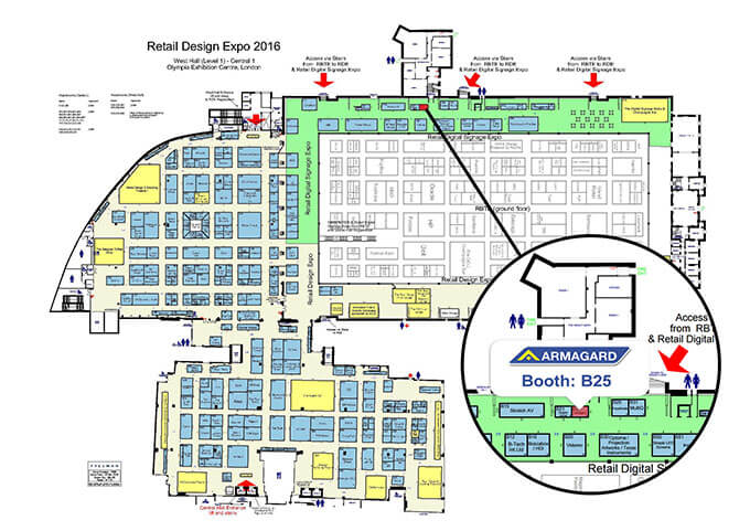 Retail digital signage Expo Stand location