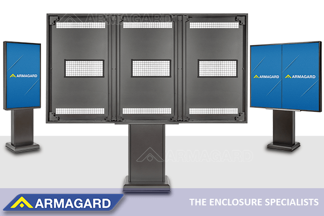 Freestanding Samsung OH46F and OH55F mount, which will be on show at ISE 2024