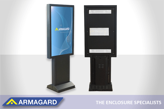 Armagard's freestanding totem designed for Samsung OHF screens to be shown at ISE 2021