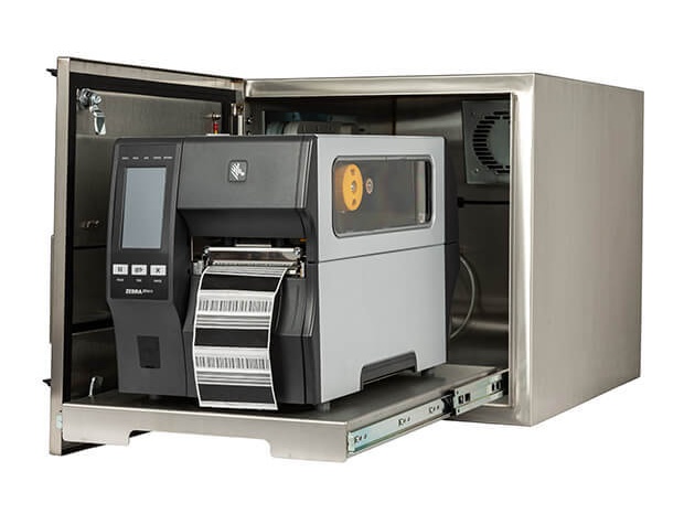 Waterproof Printer Enclosure and integrated Zebra ZT411 Industrial Printer