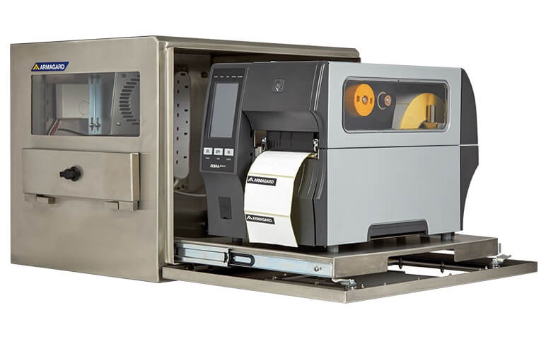 Waterproof Printer Enclosure and integrated Zebra ZT411 Industrial Printer