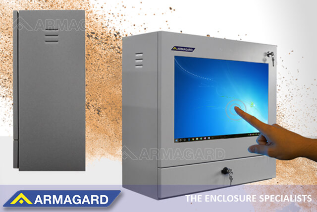 Armagard's industrial touch screen shop-floor computer workstation for dusty locations