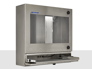 Armagard's IP65 computer enclosure for widescreen, 27" monitors