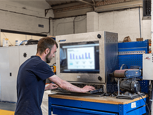 A PC HMI enclosure being used in a manufacturing plant